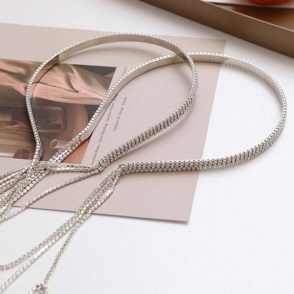 women simple temperament rhinestone chain tassel headband hair jewelry bride hair accessories wedding head chain hoop, Golden;silver
women simple temperament rhinestone chain tassel headband hair jewelry bride hair accessories wedding head chain hoop, Golden;silver