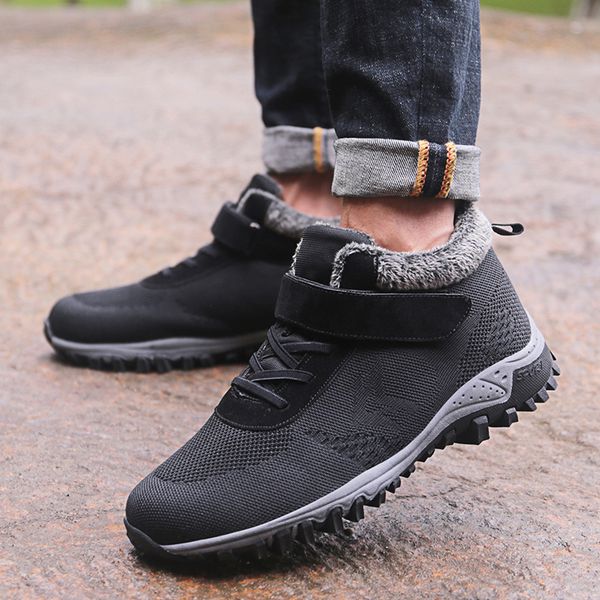 men sneakers with fur rubber ankle boots non-slip walking shoes mens footwear warm walking shoes flat casual boots botas hombre, Black
men sneakers with fur rubber ankle boots non-slip walking shoes mens footwear warm walking shoes flat casual boots botas hombre, Black
