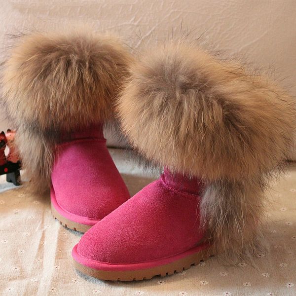 2020 real raccoon fur 100% genuine leather snow boots muleshoe knee-high winter women's boots, Black
2020 real raccoon fur 100% genuine leather snow boots muleshoe knee-high winter women's boots, Black