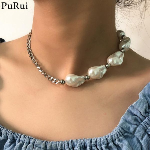elegant big imitation pearl choker necklace for women vintage luxury cuban chain link collar necklace boho baroque jewelry, Golden;silver
elegant big imitation pearl choker necklace for women vintage luxury cuban chain link collar necklace boho baroque jewelry, Golden;silver