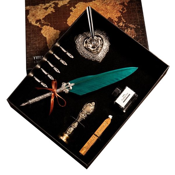 vintage quill feather dip pen fountain writing ink 5 nibs heart holder gift box calligraphy stationery school supplies
vintage quill feather dip pen fountain writing ink 5 nibs heart holder gift box calligraphy stationery school supplies