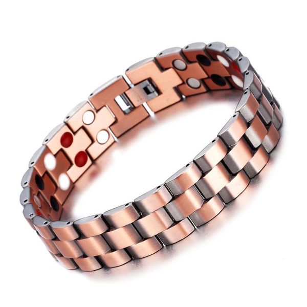 men bracelet pure copper chunky chain link bracelets arthritis therapy care germanium magnetic bracelets for men jewelry, Black
men bracelet pure copper chunky chain link bracelets arthritis therapy care germanium magnetic bracelets for men jewelry, Black