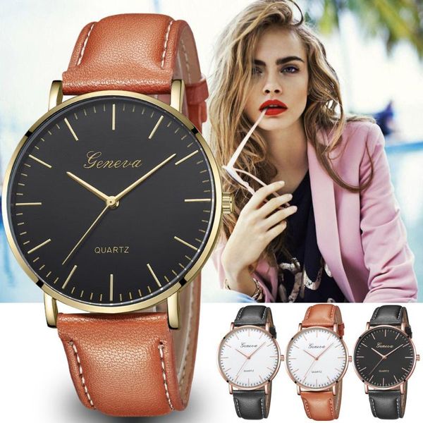 geneva fashion relogio feminino simple watch womens leisure analog leather quartz wrist watches round women's watches ladies, Slivery;brown
geneva fashion relogio feminino simple watch womens leisure analog leather quartz wrist watches round women's watches ladies, Slivery;brown