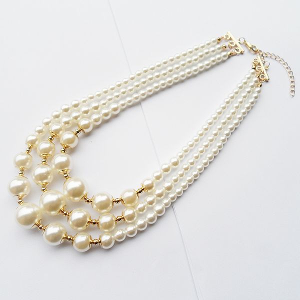 chokers 2021 style 3 layers strand handmade short pearl necklace,gold-color 3r beads neck clavicle necklace for women, Golden;silver
chokers 2021 style 3 layers strand handmade short pearl necklace,gold-color 3r beads neck clavicle necklace for women, Golden;silver