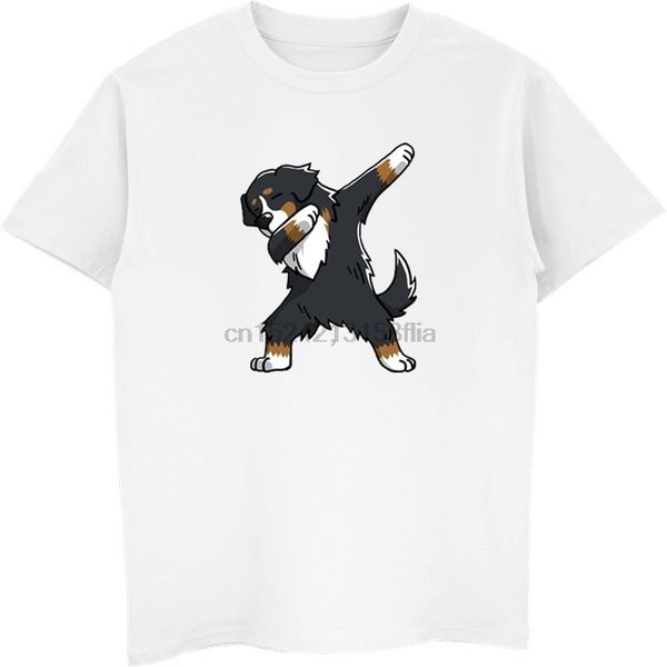 print t shirt funny dabbing bernese mountain dog men men 100% cotton short sleeve t shirts classical man sale funny tees