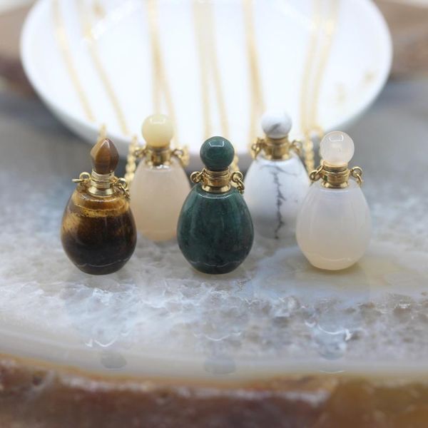 natural gems perfume bottle pendants plated gold chains,crystal stones essential oil diffuser vial jewelry necklace wholesale, Bronze;silver
natural gems perfume bottle pendants plated gold chains,crystal stones essential oil diffuser vial jewelry necklace wholesale, Bronze;silver