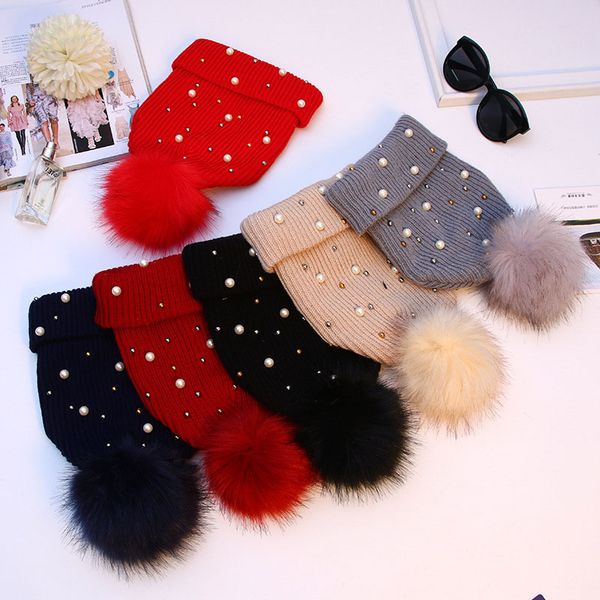 winter wool knitted beanie women fur pompom hat female rhinestones pearl warm cap, Blue;gray
winter wool knitted beanie women fur pompom hat female rhinestones pearl warm cap, Blue;gray