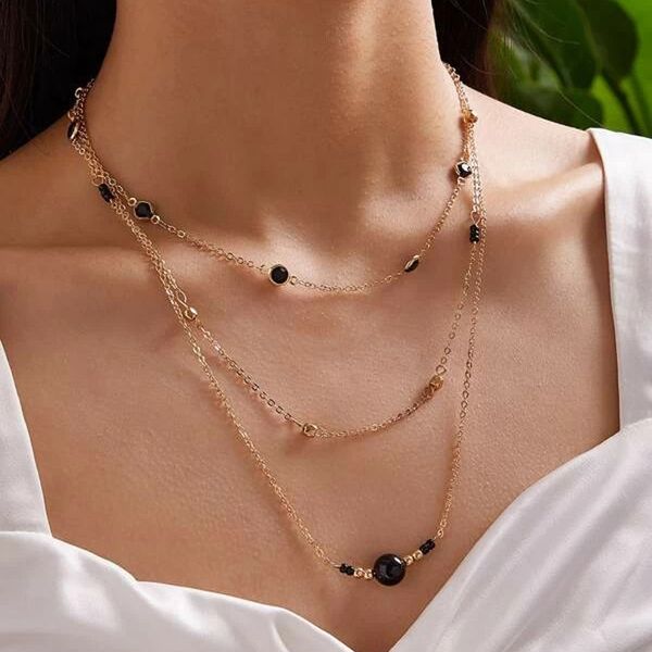 chains tocona charming black rhinestone bead pendant necklace for women gold color chain choker multi-layer jewelry gift 9913, Silver
chains tocona charming black rhinestone bead pendant necklace for women gold color chain choker multi-layer jewelry gift 9913, Silver
