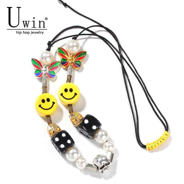 uwin smiley pearl skull beads necklace ceramic hybrid chain fashion rock punk pop men's and women's jewelry gifts y200918, Silver
uwin smiley pearl skull beads necklace ceramic hybrid chain fashion rock punk pop men's and women's jewelry gifts y200918, Silver