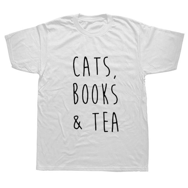 funny men t shirt cats books tea men's o neck cotton t-shirt 
funny men t shirt cats books tea men's o neck cotton t-shirt