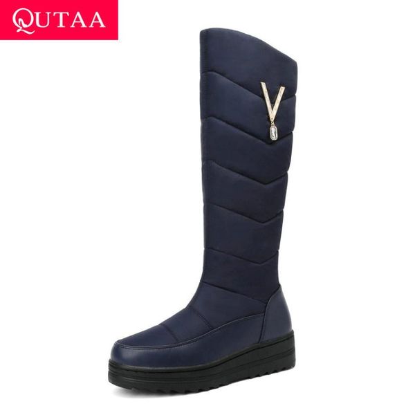 qutaa 2020 down pu leather women knee high boots fashion zipper warm fur winter boots wedges rhinestone women shoes size 34-43, Black
qutaa 2020 down pu leather women knee high boots fashion zipper warm fur winter boots wedges rhinestone women shoes size 34-43, Black