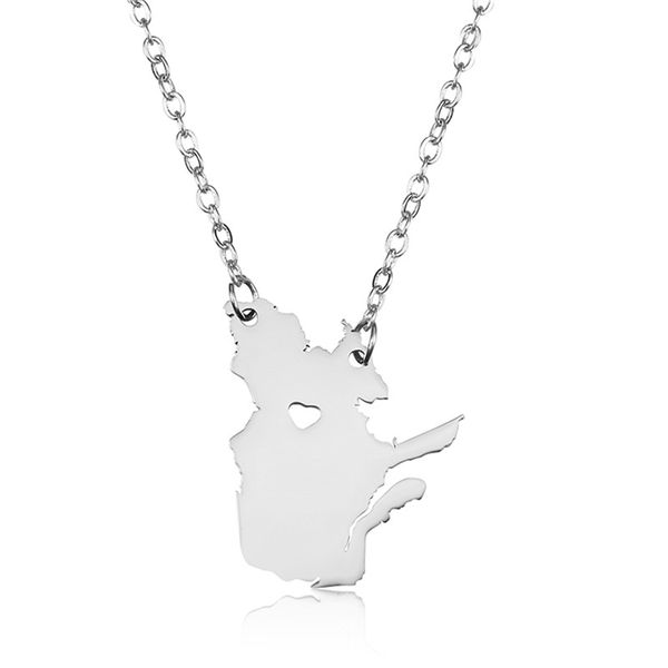 elfin new 304 stainless steel quebec map necklace canada quebec map heart pendant necklace women jewellery, Silver
elfin new 304 stainless steel quebec map necklace canada quebec map heart pendant necklace women jewellery, Silver