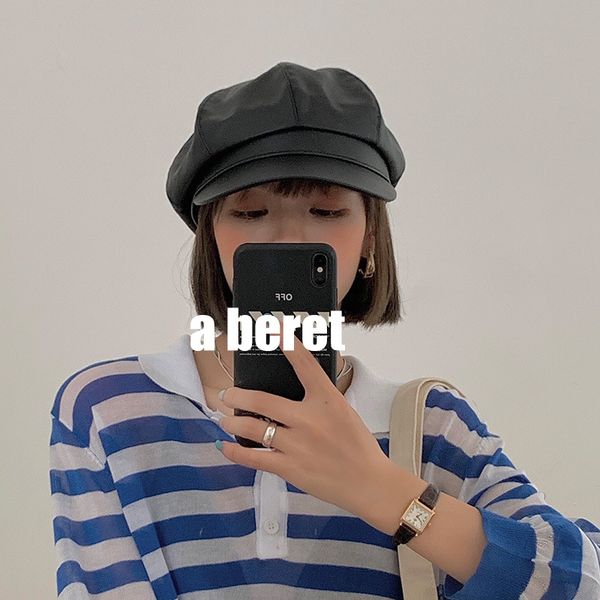 beanie/skull caps pu leather octagonal hat elegant female japanese korean style autumn and winter fashion all-match cricket-cap beret, Blue;gray
beanie/skull caps pu leather octagonal hat elegant female japanese korean style autumn and winter fashion all-match cricket-cap beret, Blue;gray