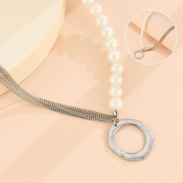 pendant necklaces simple temperament pearl necklace boho women multi-layer long chain choker jewelry gifts, Silver
pendant necklaces simple temperament pearl necklace boho women multi-layer long chain choker jewelry gifts, Silver