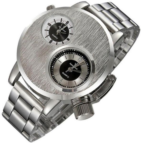brand stainless steel watch men two zone display analog quartz watch date sport wrist watches masculino, Slivery;brown
brand stainless steel watch men two zone display analog quartz watch date sport wrist watches masculino, Slivery;brown