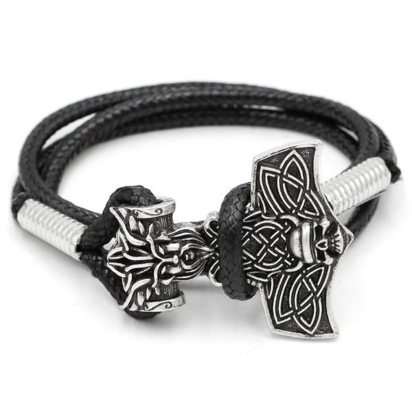 youeshone norse viking hammer amulet nordic odin skull face mjolnir bracelet - 23cm, Black
youeshone norse viking hammer amulet nordic odin skull face mjolnir bracelet - 23cm, Black