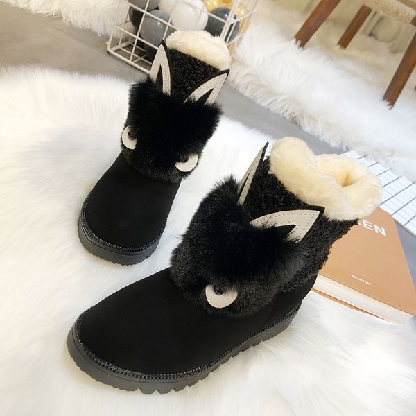 ankle boots for womens platform female fur boots furry snow winter shoes non-slip fashion female shoes women u11-12, Black 
ankle boots for womens platform female fur boots furry snow winter shoes non-slip fashion female shoes women u11-12, Black