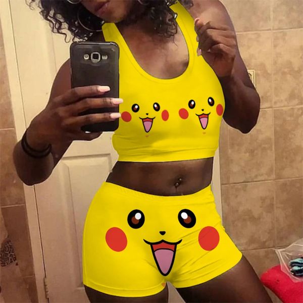 2020 new cartoon 3d printed suit yoga vest vest shorts and shorts split women's clothing izexf, Gray
2020 new cartoon 3d printed suit yoga vest vest shorts and shorts split women's clothing izexf, Gray