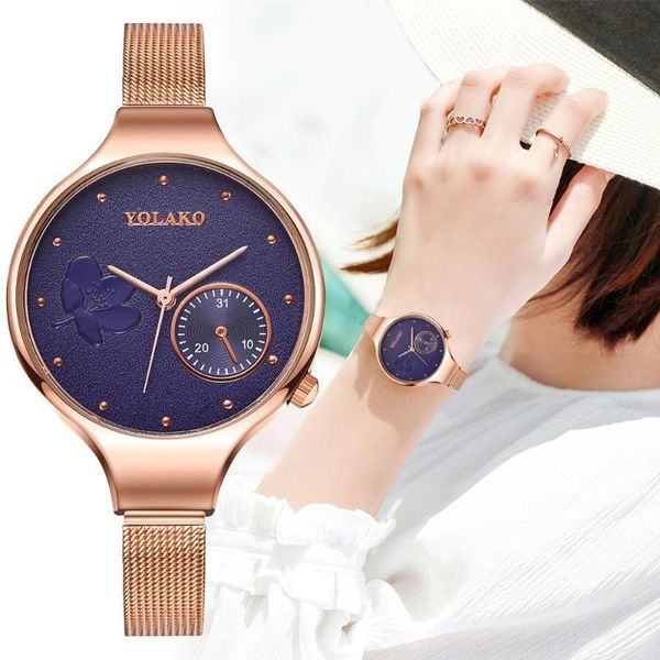 yolako fashion creative flower quartz belt ladies watch gift simple luxury women relogio feminino @5, Slivery;brown
yolako fashion creative flower quartz belt ladies watch gift simple luxury women relogio feminino @5, Slivery;brown