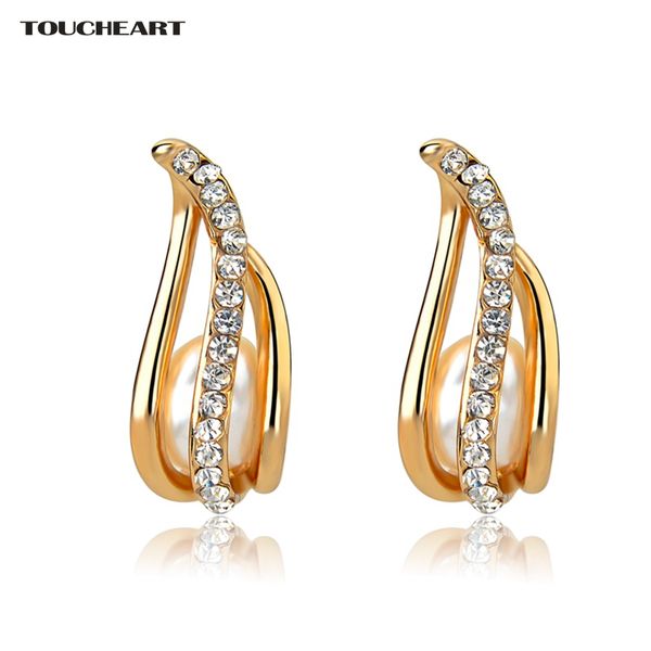 stud toucheart gold handmade earring simulated pearl for women bridal wedding crystal jewelry earrings ser150023, Golden;silver
stud toucheart gold handmade earring simulated pearl for women bridal wedding crystal jewelry earrings ser150023, Golden;silver