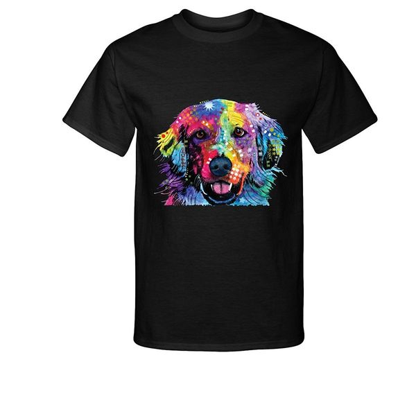 2020 new fashion tee shirt casual rainbow dog golden retriever t-shirt