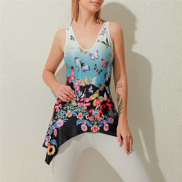 new women butterfly sport shirt v-neck casual loose sleeveless irregular hem yoga tshirt ladies fashion tees yoga accessories, White;red
new women butterfly sport shirt v-neck casual loose sleeveless irregular hem yoga tshirt ladies fashion tees yoga accessories, White;red