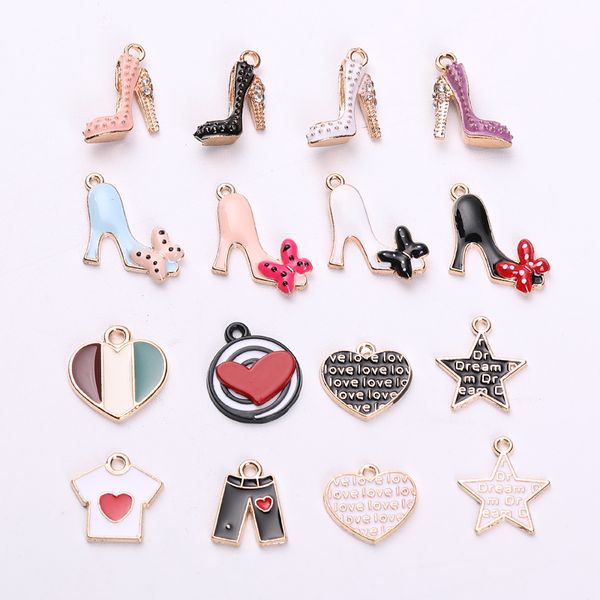 charms 10pcs gold colors enamel cubic high heel shoes five-pointed heart star charm diy metal bracelet necklace jewelry findings yz703, Bronze;silver
charms 10pcs gold colors enamel cubic high heel shoes five-pointed heart star charm diy metal bracelet necklace jewelry findings yz703, Bronze;silver