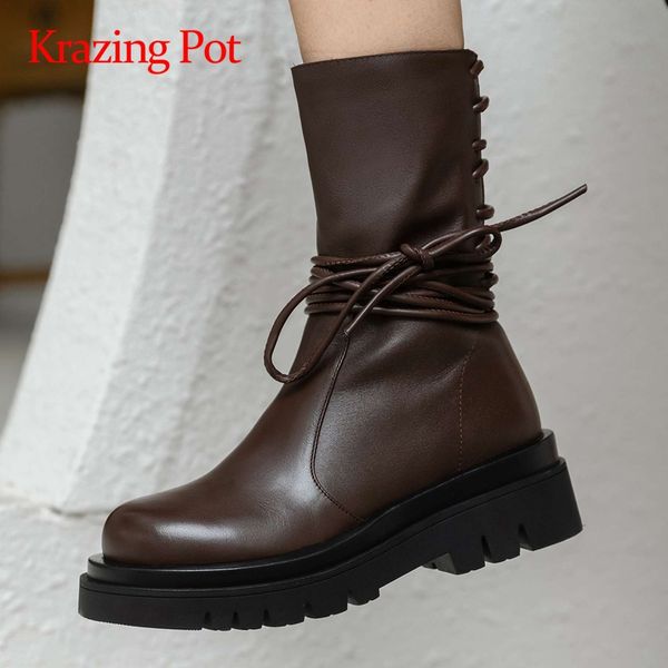 krazing pot new european style genuine leather high street fashion platform round toe high square heel zipper mid-calf boots l89, Black
krazing pot new european style genuine leather high street fashion platform round toe high square heel zipper mid-calf boots l89, Black