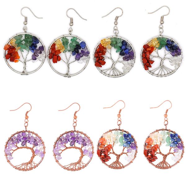 Tree of Life Women Drop Earrings Round Natural Chip Gem Stone Opal Tiger Eye White Crystal Dangle Hook Earring 7 Chakra Jewelry, Silver
Tree of Life Women Drop Earrings Round Natural Chip Gem Stone Opal Tiger Eye White Crystal Dangle Hook Earring 7 Chakra Jewelry, Silver