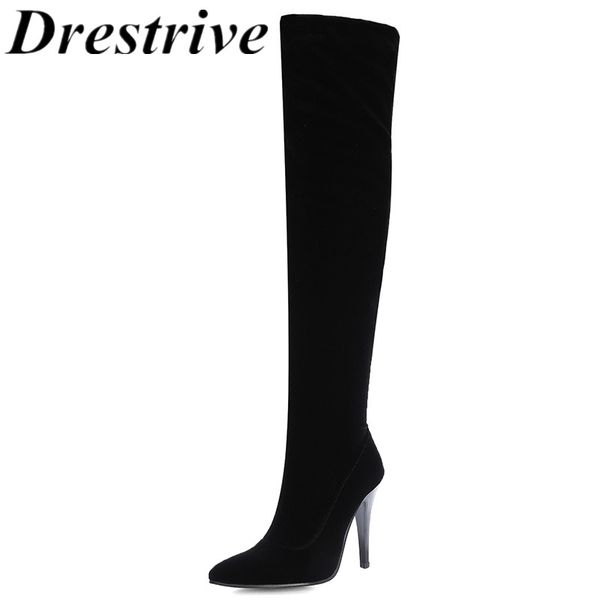drestrive women's over knee high boots thin heels zipper pointed toe elasticity 2020 winter high heel shoes black big size 45
drestrive women's over knee high boots thin heels zipper pointed toe elasticity 2020 winter high heel shoes black big size 45