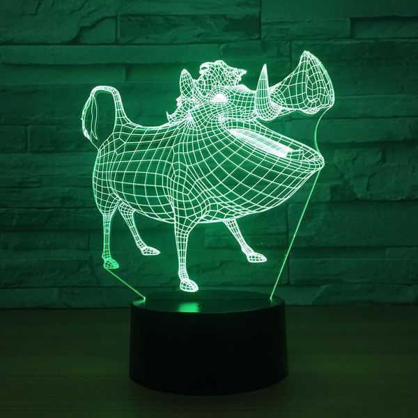 Pig 3d Optical Illusion Lamp Night Light Dc 5v Usb Powered 5th Battery Wholesale Dropshipping In
