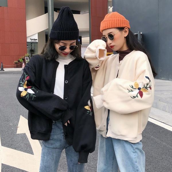 floral embroidery coats and jackets women vintage girl loose cropped jacket lantern sleeve sweet coat thick female fleece, Black
floral embroidery coats and jackets women vintage girl loose cropped jacket lantern sleeve sweet coat thick female fleece, Black