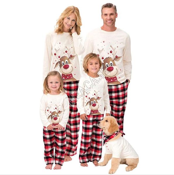 family christmas pajamas 2pcs/set fleece lined blouse t shirt plaid pants trousers matching suit ins xmas elk print cartoon sleepwear d91608, White
family christmas pajamas 2pcs/set fleece lined blouse t shirt plaid pants trousers matching suit ins xmas elk print cartoon sleepwear d91608, White