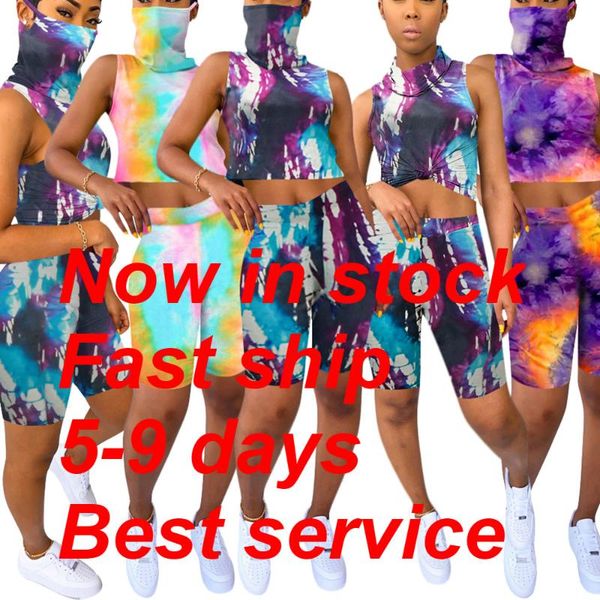2020 summer new printed one-piece face mask sports shorts suit two-piece women's clothing, Gray
2020 summer new printed one-piece face mask sports shorts suit two-piece women's clothing, Gray