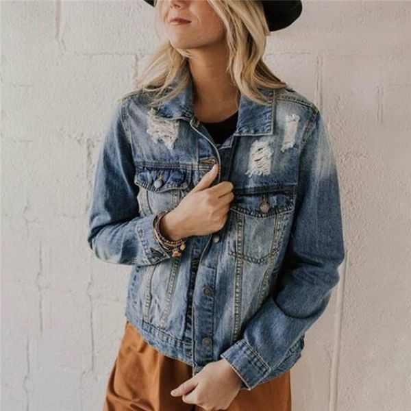 bomber jacket women long sleeve solid hole denim coat ladies casual streetwear jacket outwear ripper jeans overcoat e26, Black;brown
bomber jacket women long sleeve solid hole denim coat ladies casual streetwear jacket outwear ripper jeans overcoat e26, Black;brown