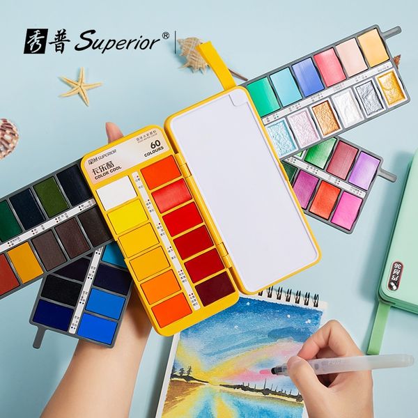 profession 36/48/60 solid watercolor paint set with water brush pen foldable travel water color pigment for draw dropshipping
profession 36/48/60 solid watercolor paint set with water brush pen foldable travel water color pigment for draw dropshipping