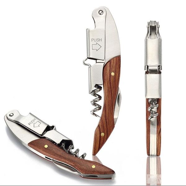 new multifunctional stainless steel wine bottle opener wooden handle hand-held deluxe corkscrew double hinge waiters bottle kitchen bar tool
new multifunctional stainless steel wine bottle opener wooden handle hand-held deluxe corkscrew double hinge waiters bottle kitchen bar tool