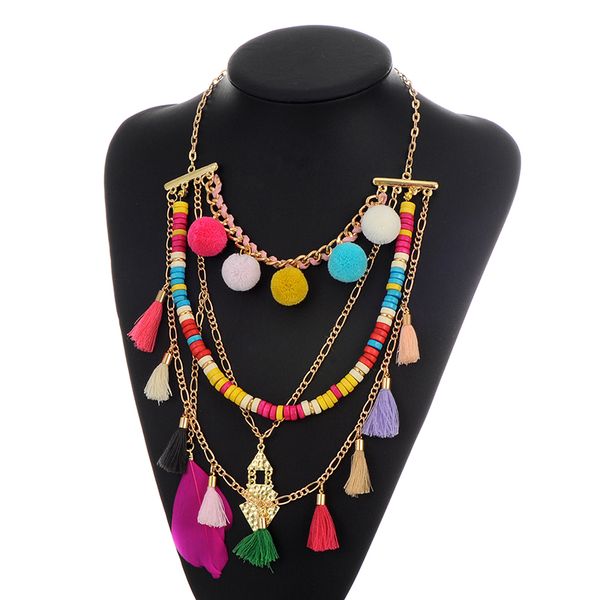 chokers zhini fashion statement collar maxi long chain necklace bohemia multi color tassel&feather&fuzzy ball decorated simple necklaces, Golden;silver
chokers zhini fashion statement collar maxi long chain necklace bohemia multi color tassel&feather&fuzzy ball decorated simple necklaces, Golden;silver