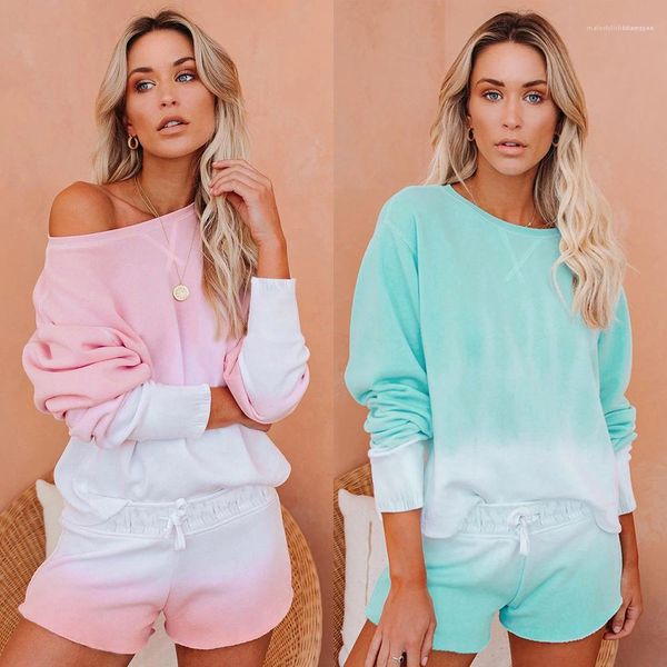 crew neck tshirt shorts 2pcs sets gradient color female clothing 2020 womens designer tracksuits long sleeve, Gray
crew neck tshirt shorts 2pcs sets gradient color female clothing 2020 womens designer tracksuits long sleeve, Gray