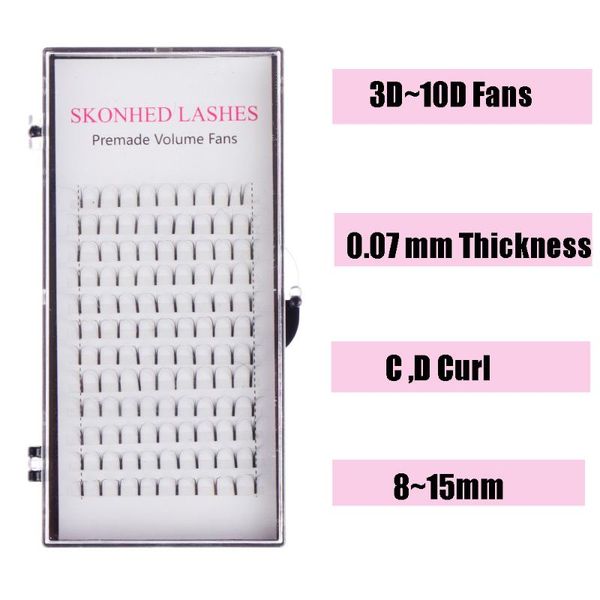 

false eyelashes 1 box handmade 12 lines 3d~10d c/d curl individual natural wispy semi permanent fake lashes eye extension tools