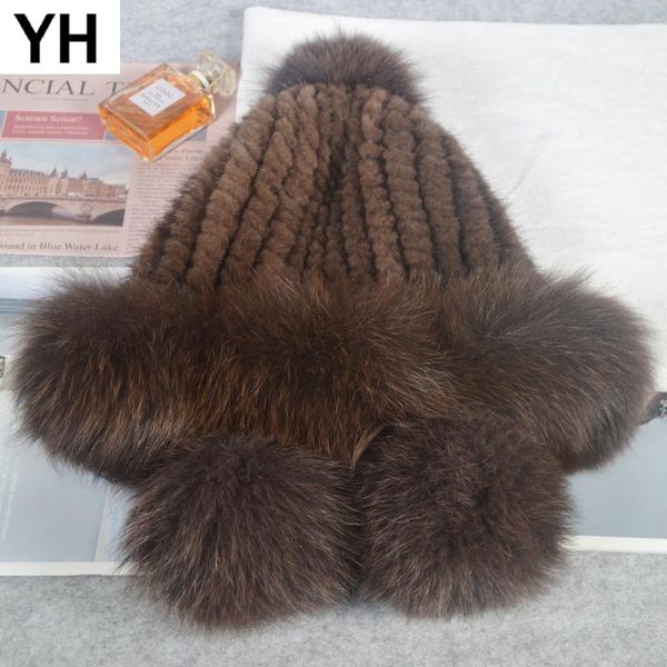 lady winter outdoor knit real genuine fur balls hats women windproof real caps beanies hat skullies, Blue;gray
lady winter outdoor knit real genuine fur balls hats women windproof real caps beanies hat skullies, Blue;gray