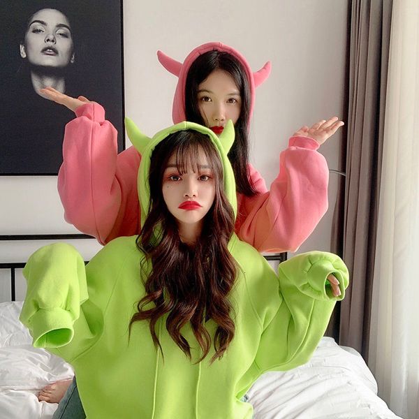 new cartoon cute women hoodies autumn winter fleece sweatershirt candy color girls hoody korean sweet loose outwear chic, Black
new cartoon cute women hoodies autumn winter fleece sweatershirt candy color girls hoody korean sweet loose outwear chic, Black