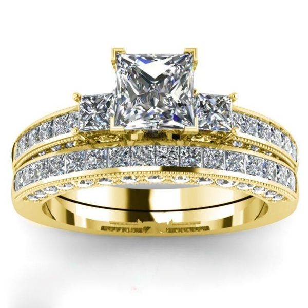 fashion female gold bridal wedding ring set fashion gold filled jewelry promise cz stone engagement rings for women, Silver
fashion female gold bridal wedding ring set fashion gold filled jewelry promise cz stone engagement rings for women, Silver