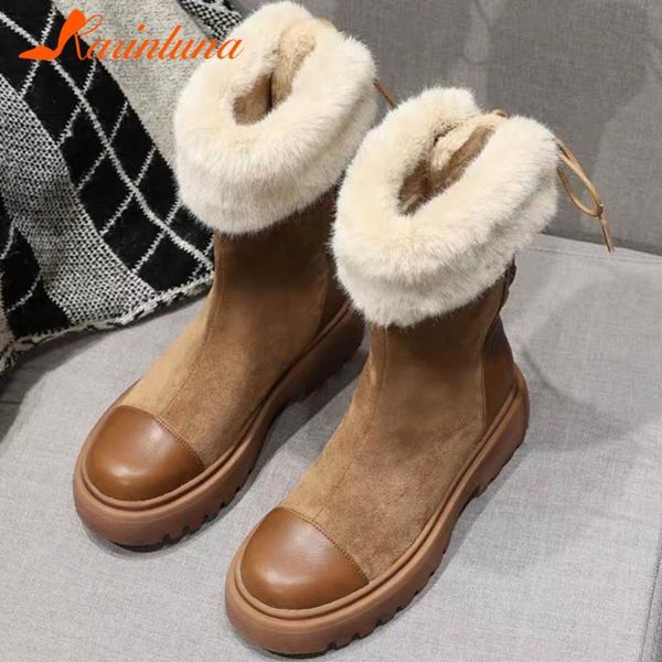 karin fashion woman shoes patchwork snow winter flat platform lace-up short plush warm ankle boots female, Black
karin fashion woman shoes patchwork snow winter flat platform lace-up short plush warm ankle boots female, Black