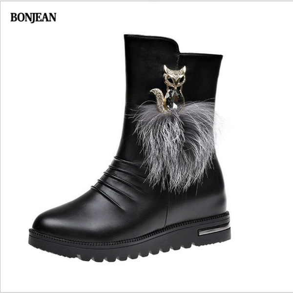 bonjean the new autumn/winter 2020 korean version of the cute furry ball thick soles waterproof and non-slip flat boots, Black
bonjean the new autumn/winter 2020 korean version of the cute furry ball thick soles waterproof and non-slip flat boots, Black