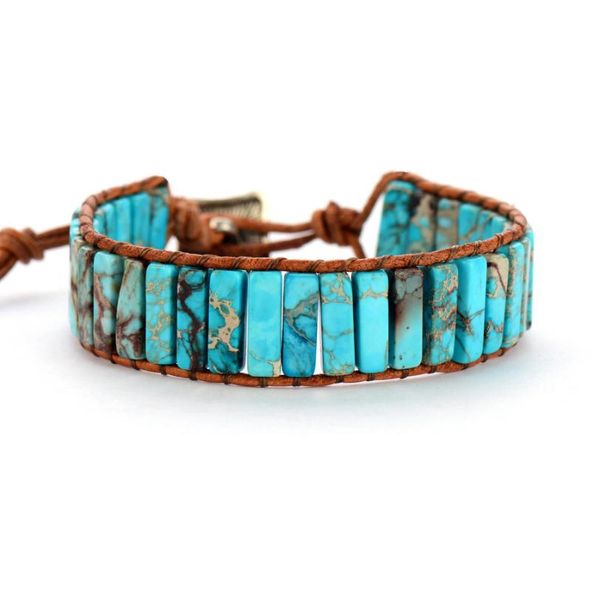 tennis bohemian bracelet tube shape natural stone single leather rope wrap women beaded couples handmade jewelry, Golden;silver
tennis bohemian bracelet tube shape natural stone single leather rope wrap women beaded couples handmade jewelry, Golden;silver
