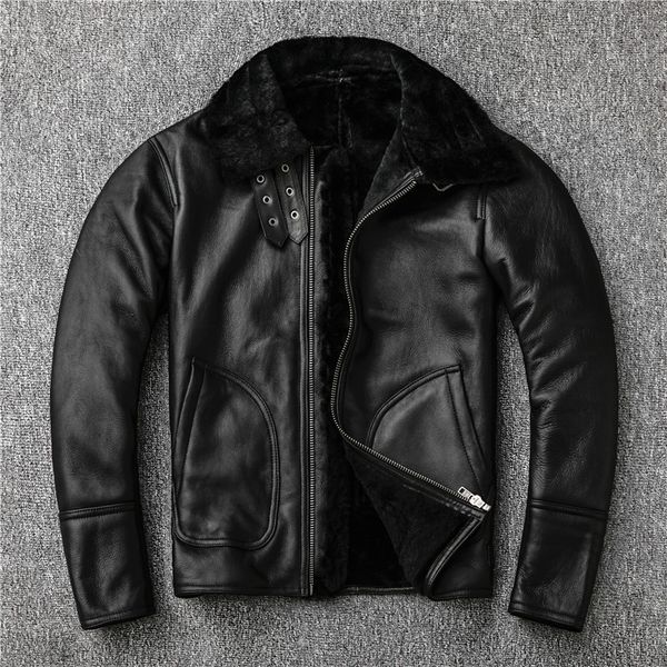 men's leather & faux sales 2021 winter sheepskin wool fur shearling jacket thick warm coat plus size men casual style, Black
men's leather & faux sales 2021 winter sheepskin wool fur shearling jacket thick warm coat plus size men casual style, Black