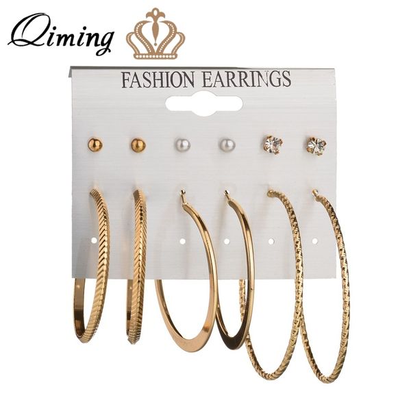 new round circle hoop earrings set for women girl punk gold brincos round earrings stud party gift, Golden;silver
new round circle hoop earrings set for women girl punk gold brincos round earrings stud party gift, Golden;silver