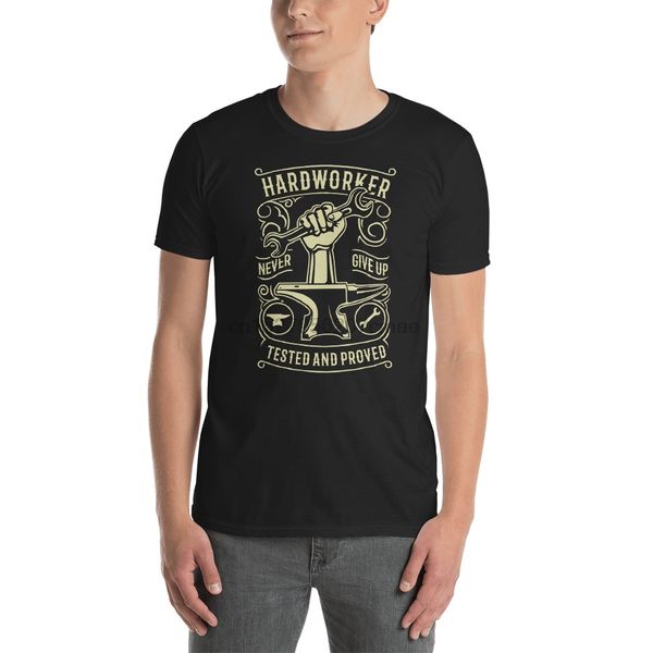 hard work anvil never give up metal works blacksmith metalworker dream t-shirt