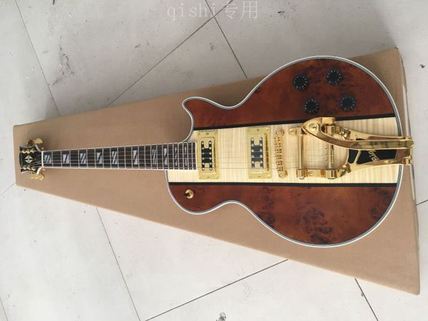 jazz electric guitar with gold vibrato, spalted+flame maple rosewood fingerboard guitarra
jazz electric guitar with gold vibrato, spalted+flame maple rosewood fingerboard guitarra